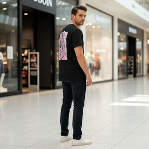 Men's CHOMP Short Sleeve Tee - Size S - Black/Pink